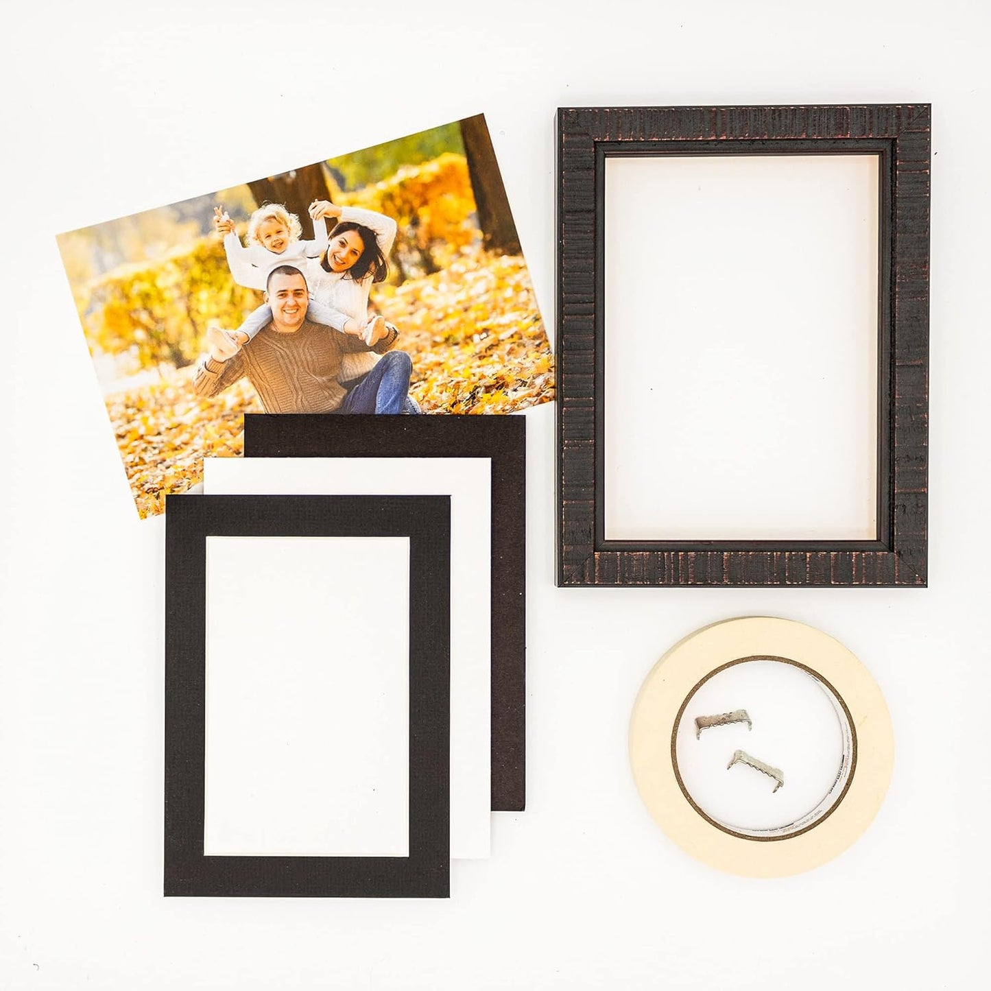 5.5x8.5 Mat for 8.5x11 Frame - Precut Mat Board Acid-Free Textured Black 5.5x8.5 Photo Matte for a 8.5x11 Picture Frame, Matboard for Family Photos, Show Kits, Art, Picture Framing, Pack of 1 Mat