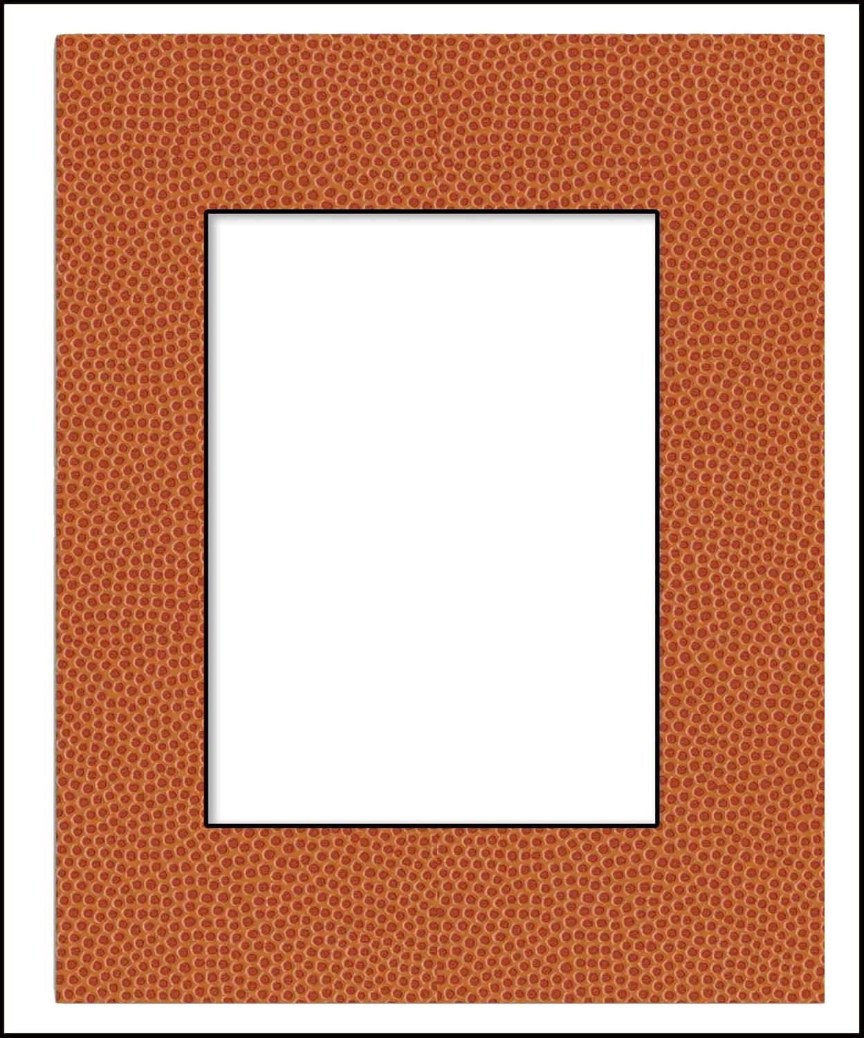 8x10 Mat Bevel Cut for 5.5x8.5 Photos - Acid Free Basketball Texture Precut Matboard With Backing Board and Crystal Clear, Self Seal Photo Mat Bag - For Pictures, Photos, Framing - 4-ply Thickness