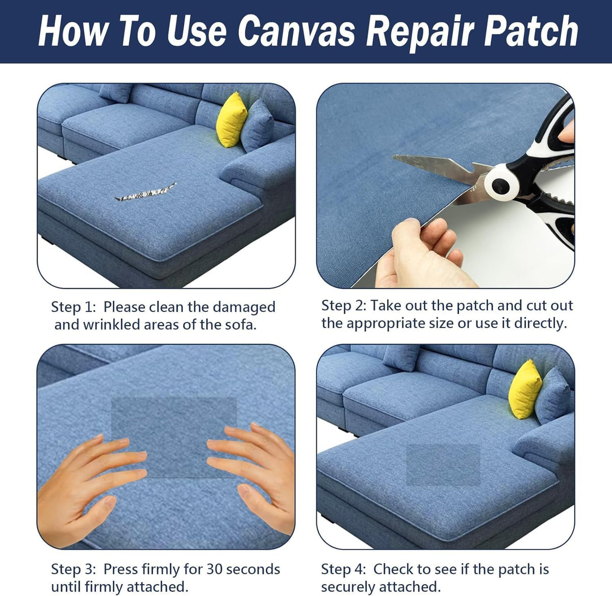 Canvas Repair Patch, 17X158 Inch Strong Sticky Fabric Repair Tape, Self-Adhesive Fabric Patch for Sofas, Tote Bags, Clothing, Car Seats, Furniture (Beige, 17X158 Inch)