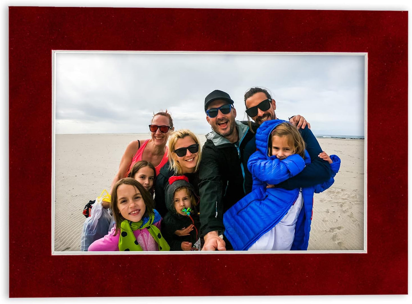 Pack of 25 Acid Free 8x10 Mats Bevel Cut for 6x8 Photos - Bright Red Suede Precut Matboards For Pictures, Photos, Framing - 4-ply Thickness