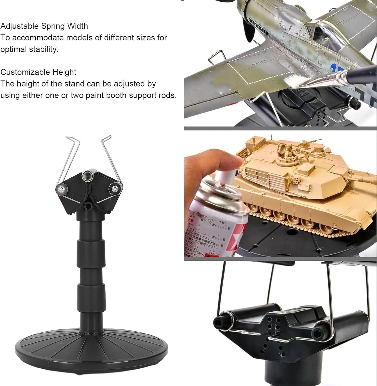 Spray Work Painting Stand, Model Painting Stand Base Holder, Adjustable Height Spray Work Painting Turn Table Stand, Spray Painting Stand Base for DIY Model Car