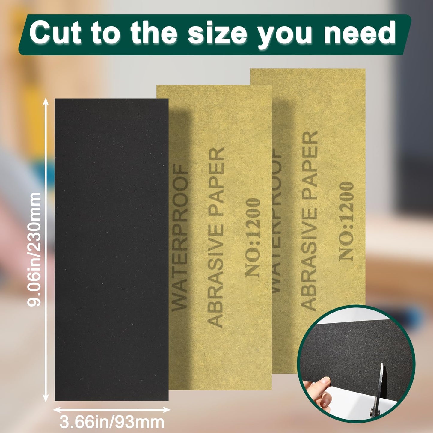 20PCS Sand Paper 1200 Grit Sandpaper Sheets, 9 x 3.6 Inch Wet Dry Sandpaper Sheets, Sand Paper for Metal, Wood Furniture, Automotive and Crafts