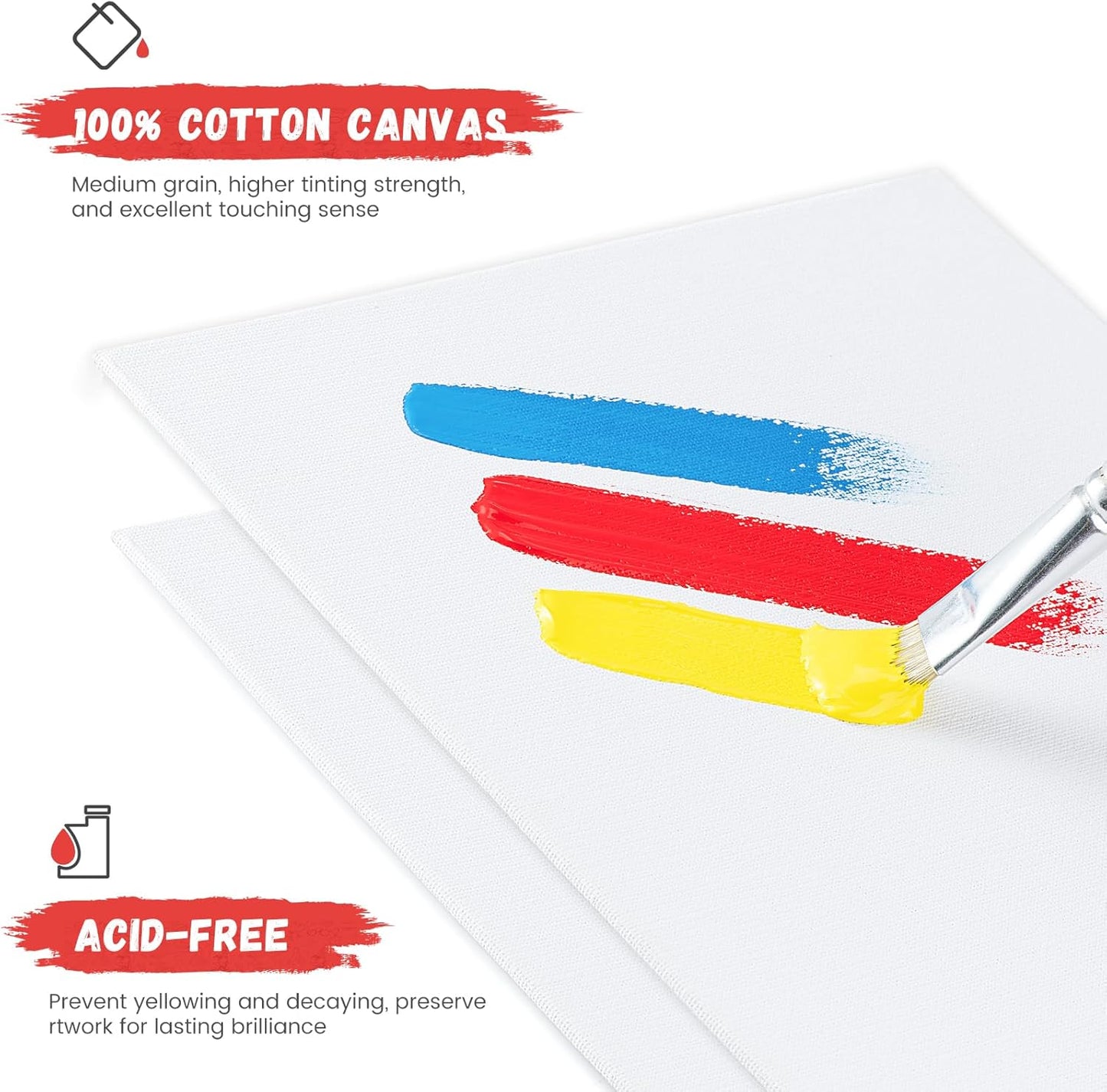 Simetufy 30 Pack 9x12 Inch Canvas Boards for Painting Bulk, Kids Art Novices Blank Canvas Panels, Gesso Primed 100% Cotton for Acrylic Oil Watercolor Tempera Paint