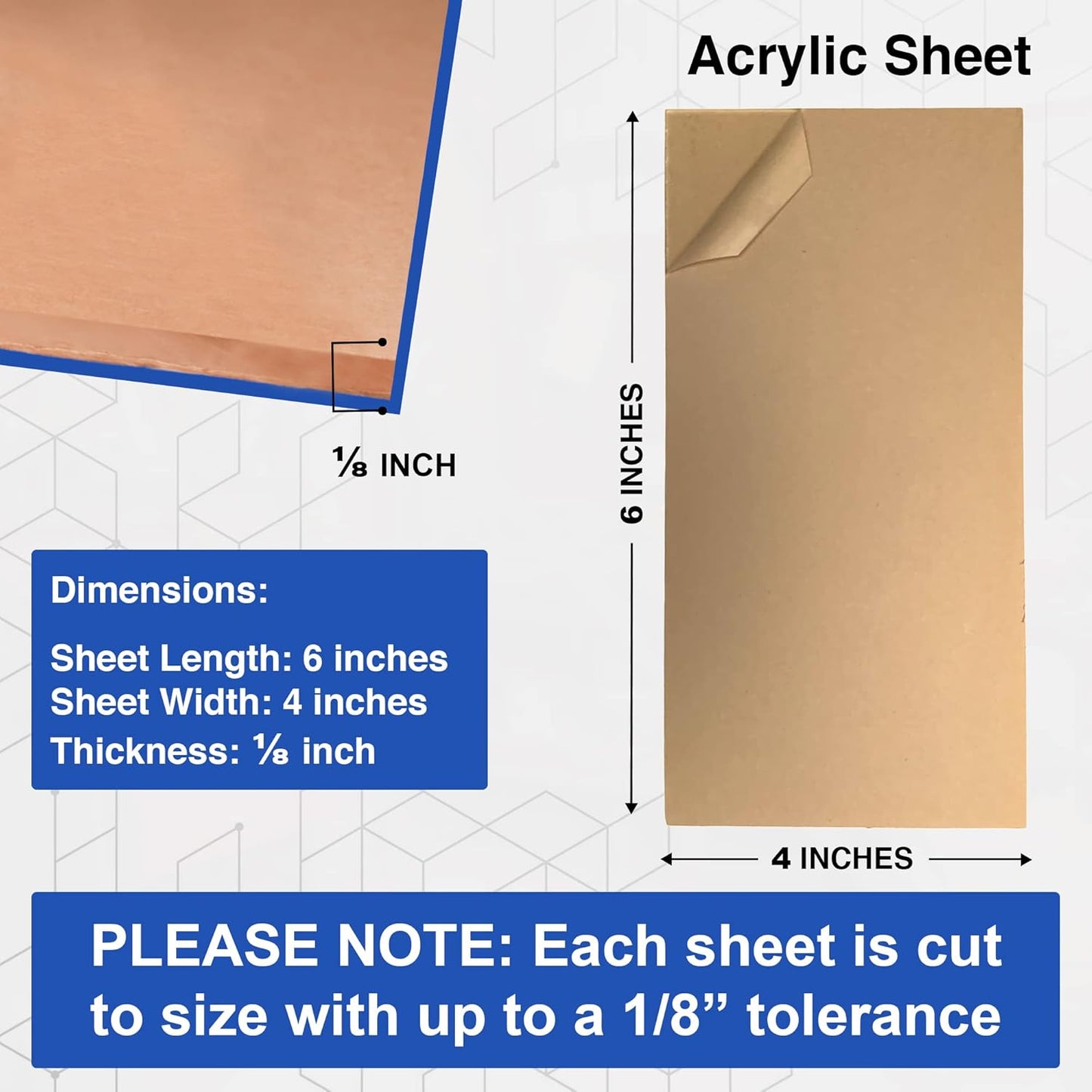Duco USA-Made Clear Cast Acrylic Sheet 1/8 Inch Thick 4" x 6" - 4 Pack of Transparent Plexiglass Sheet - Lightweight Acrylic Board for Window Replacements, Displays, Signs, and More