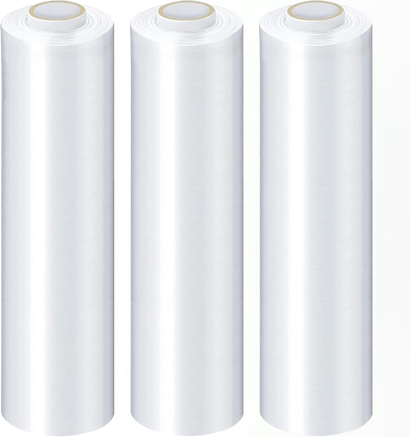 PSBM Stretch Wrap, 4 Pack, 12 Inch x 2000 Feet, 60 Gauge, Clear Plastic Cling, Cast Hand Stretch Film Rolls for Packaging Moving Packing Pallets