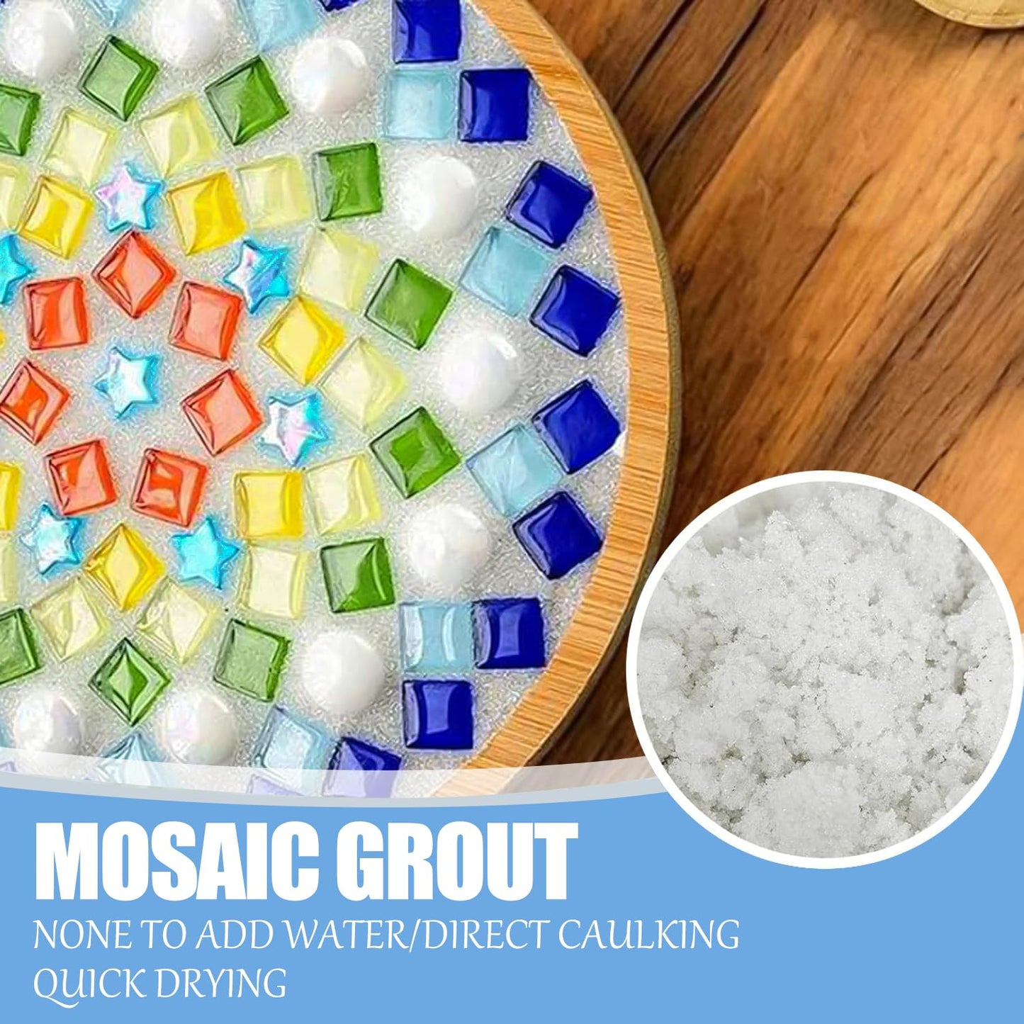 Mosaic Crystal Grout, Mosaics Tile Tools, Mosaic Tile Accessories – Essential for Handmade Grouting and Perfect for DIY Craft Projects (White, 8.8oz)