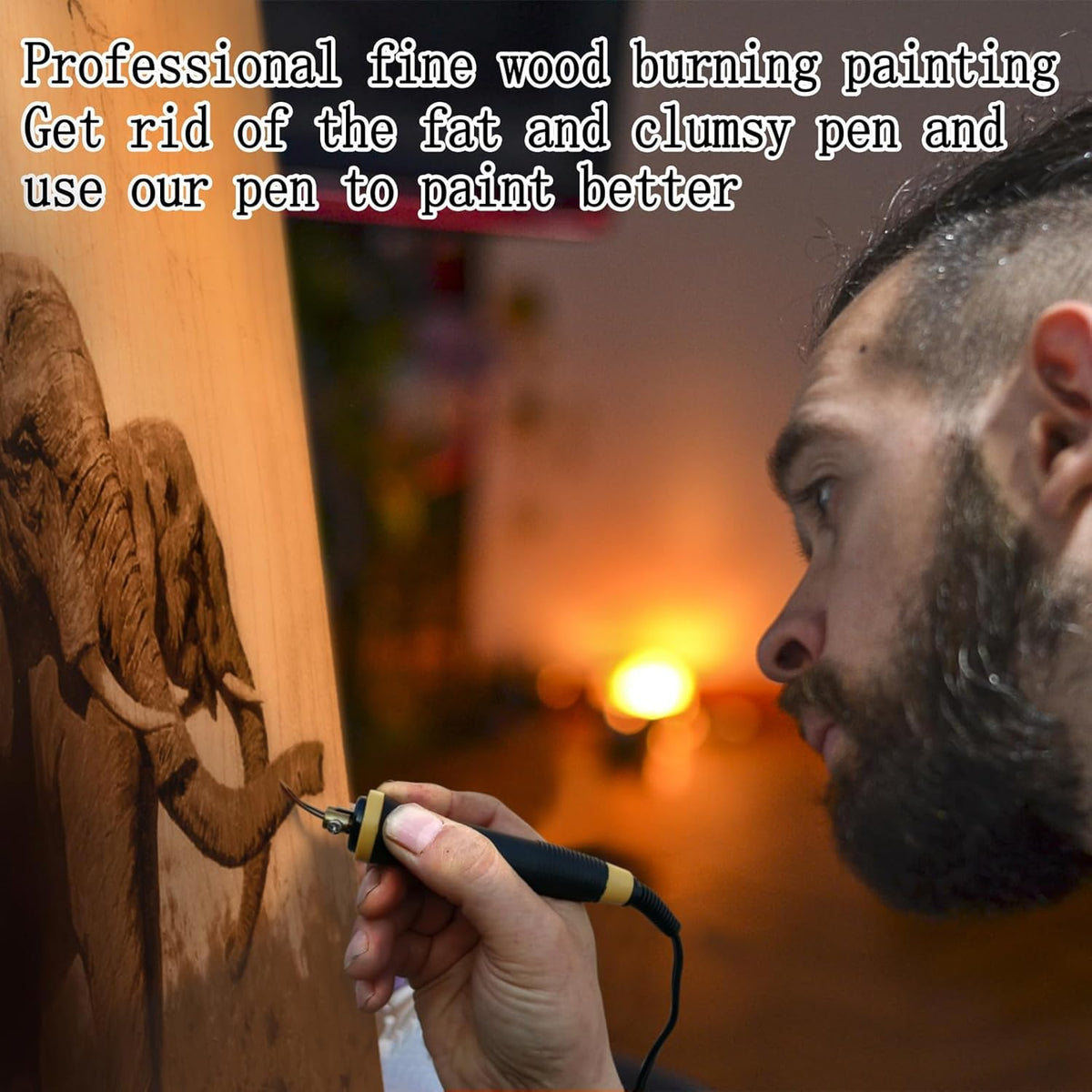 FIRElood Wood Burning Tool,Wood Burning kit Pen 25~750℃,Professional Wood Burning kit,with Digital Thermometer Temperature Adjustable Temperature,1 Wood Burning pens, 30 Wood Burning Pen Tips