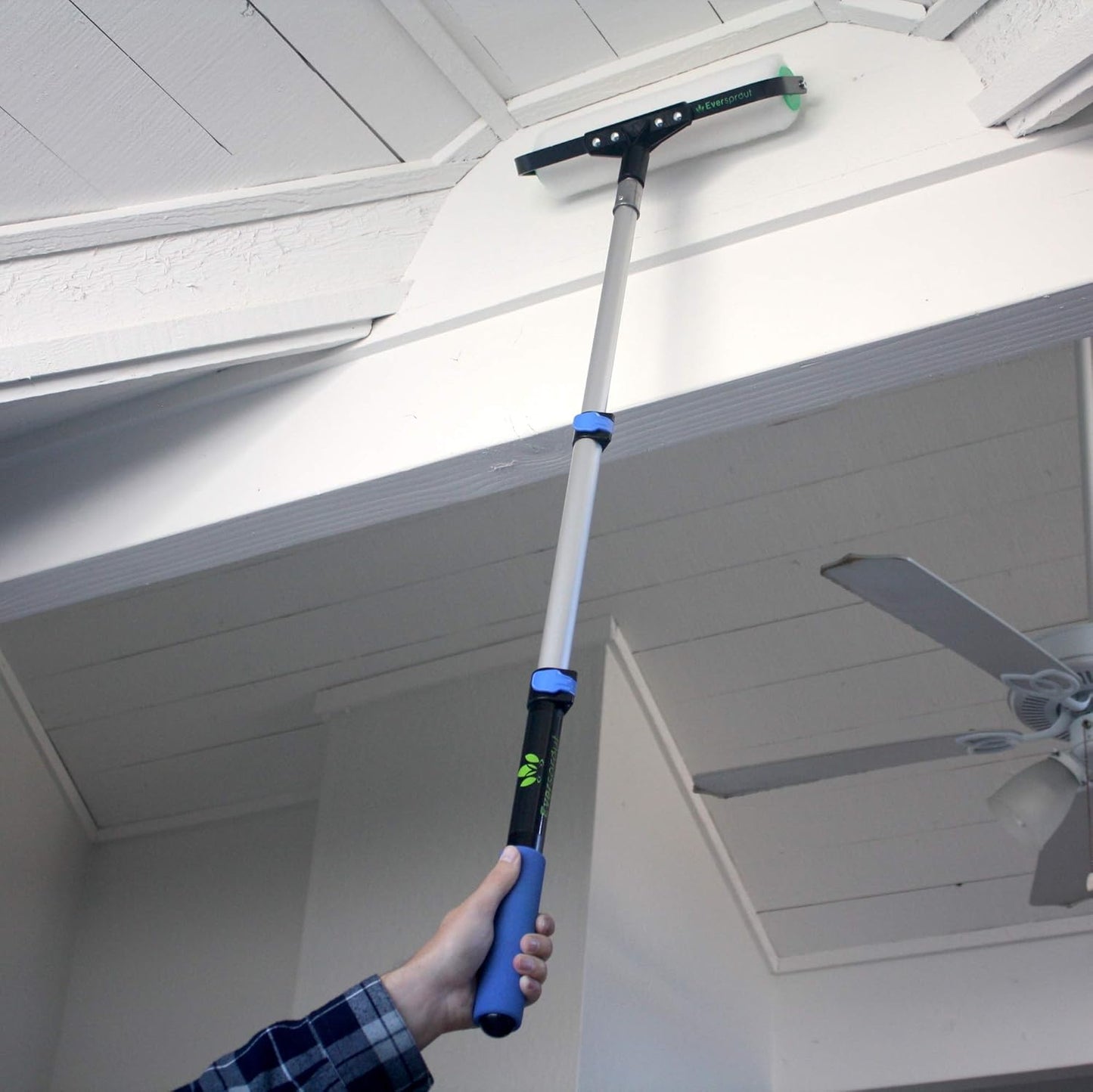 EVERSPROUT 1.5-to-3 Foot Telescopic Extension Pole | Lightweight Sturdy Aluminum Handle | Easy to Use Flip-Tab Lock Mechanism | Twist-On Metal Tip Works for Squeegee, Duster, Paint Roller (Pole only)