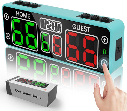 YZ Upgraded Digital Scoreboard with Timer, Mini Magnetic Electronic Scoreboard, LED Portable Scoreboard Basketball, Cornhole Score Keeper for Indoor&Outdoor Games