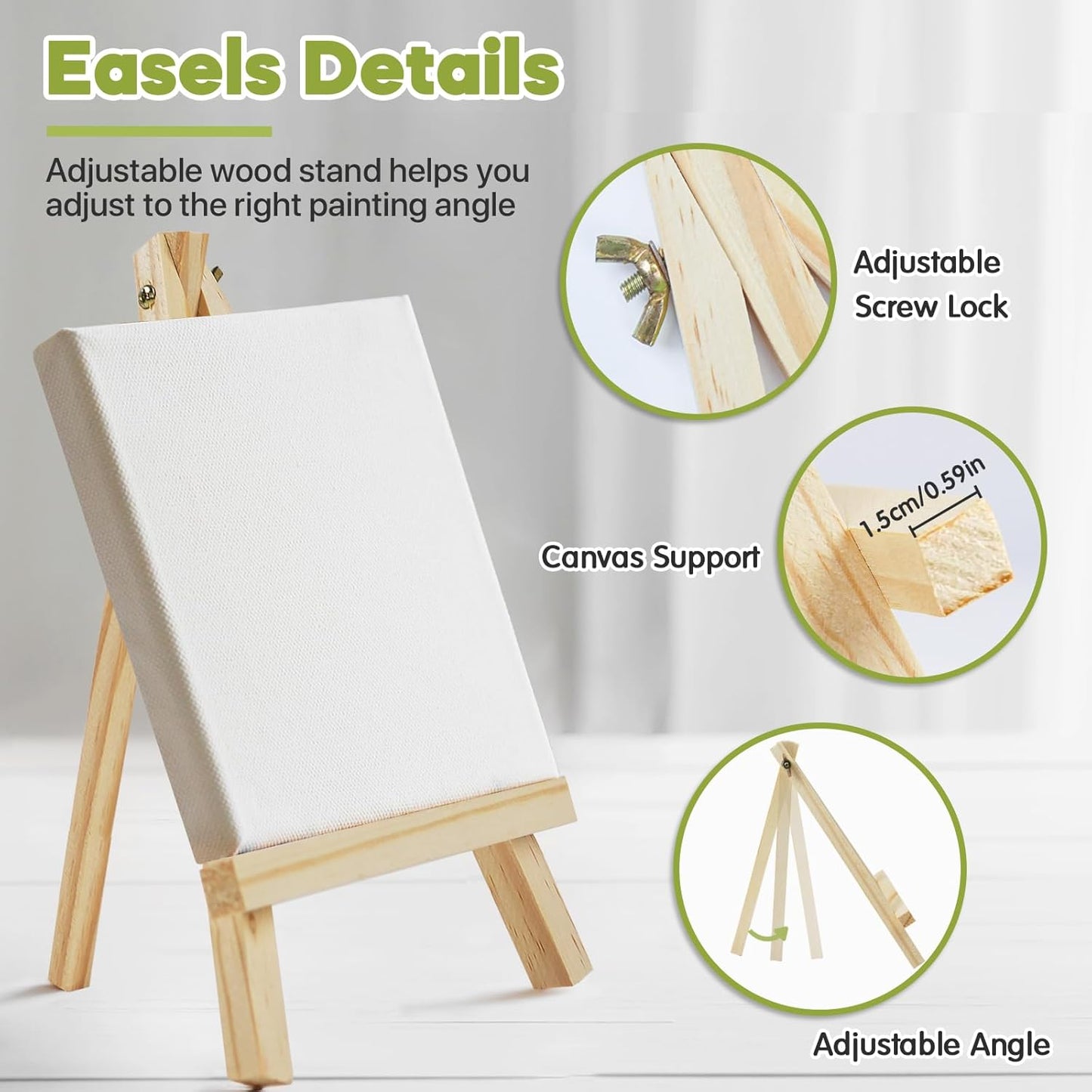26 Pack 9 Inch Wood Easels, Easel Stand for Painting Canvases, Art, and Crafts,Tripod,Painting Party Easel,Kids Student Tabletop Easels for Painting,Portable A-Frame Tripod Tabletop Easel Set