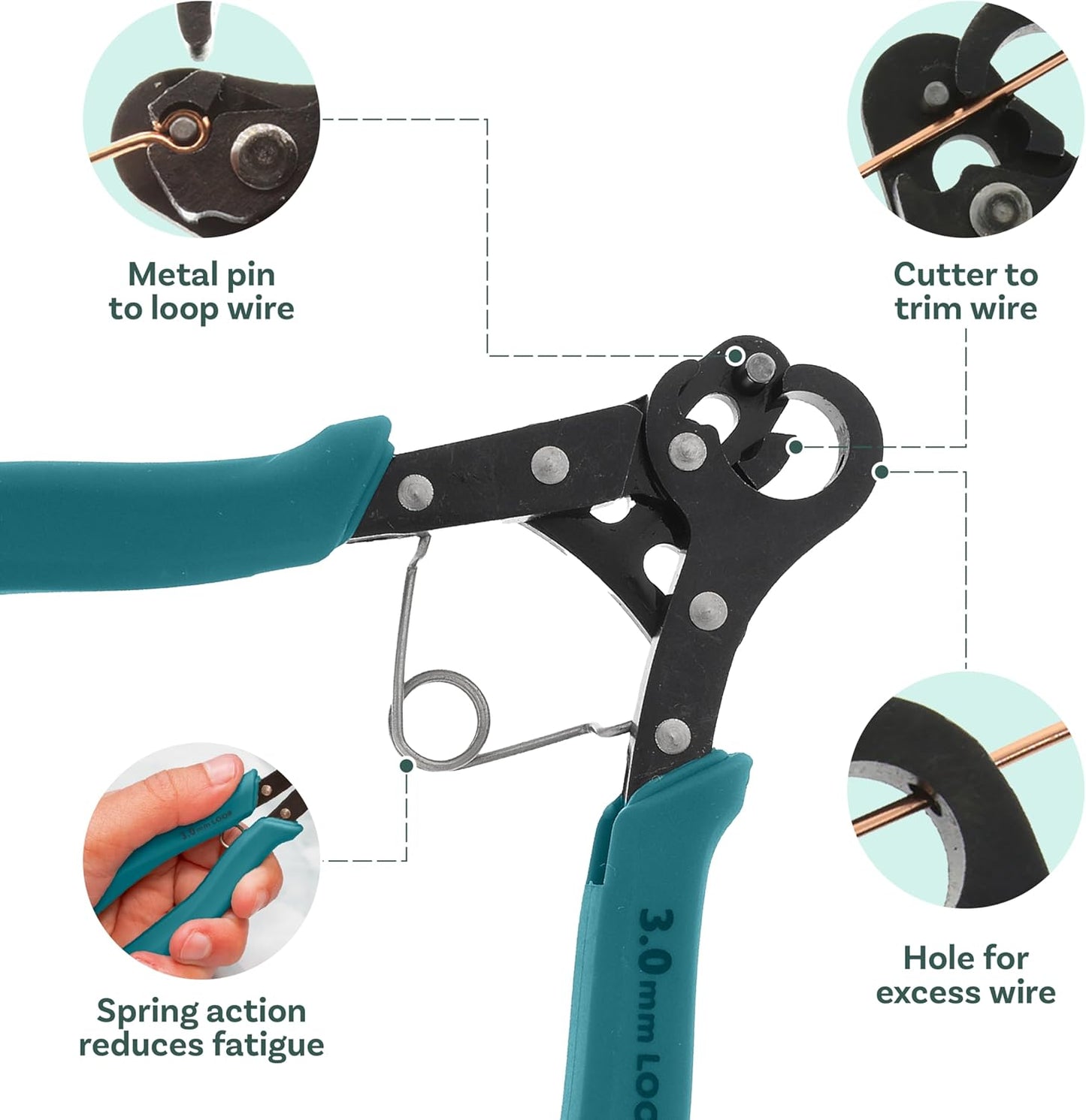 The Beadsmith One Step Looper – Create and Trim Consistent 3 mm Loops for Jewelry, Use With 18-26g Craft Wire