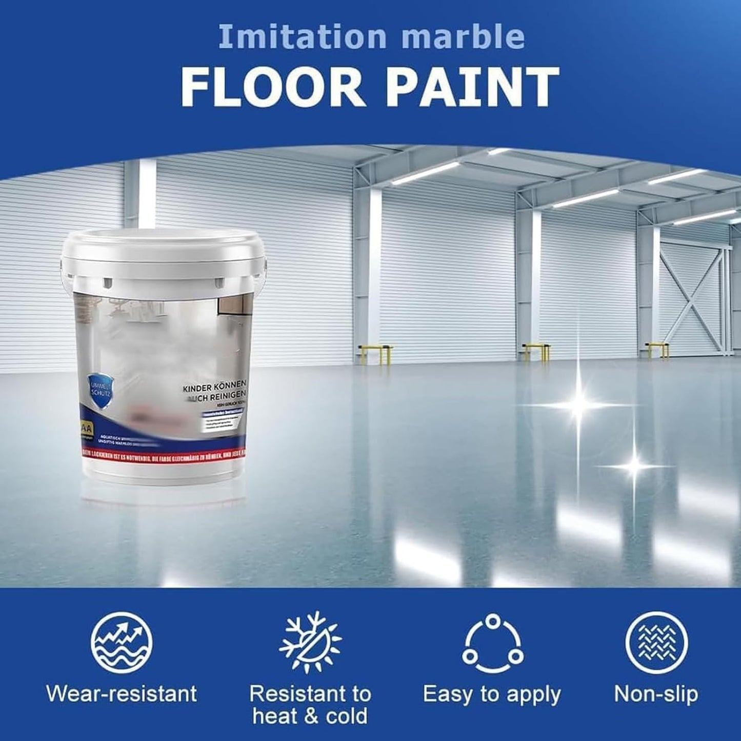 Epoxy Floor Paint, Epoxy Colored Sand Floor Paint, High-Gloss Marble Effect Self-Leveling Coating, Waterproof, Non-Slip, Ultra-Durable for Garage, Basement, Wood Floors (Green,11 lb)