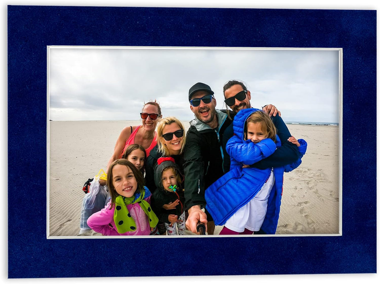 8x10 Mat Bevel Cut for 5.5x8.5 Photos - Acid Free Brooke Blue Suede Precut Matboard - For Pictures, Photos, Framing - 4-ply Thickness