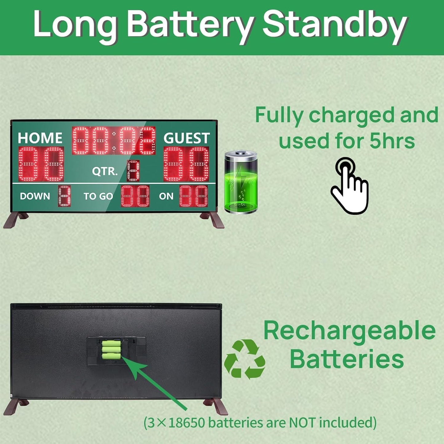YZ LED Wireless Football Scoreboard, Electronic Scoreboard with Remote, Digital Scoreboard Football Score Keeper for Outdoor/Football Training/American Football Games/Rugby Ball