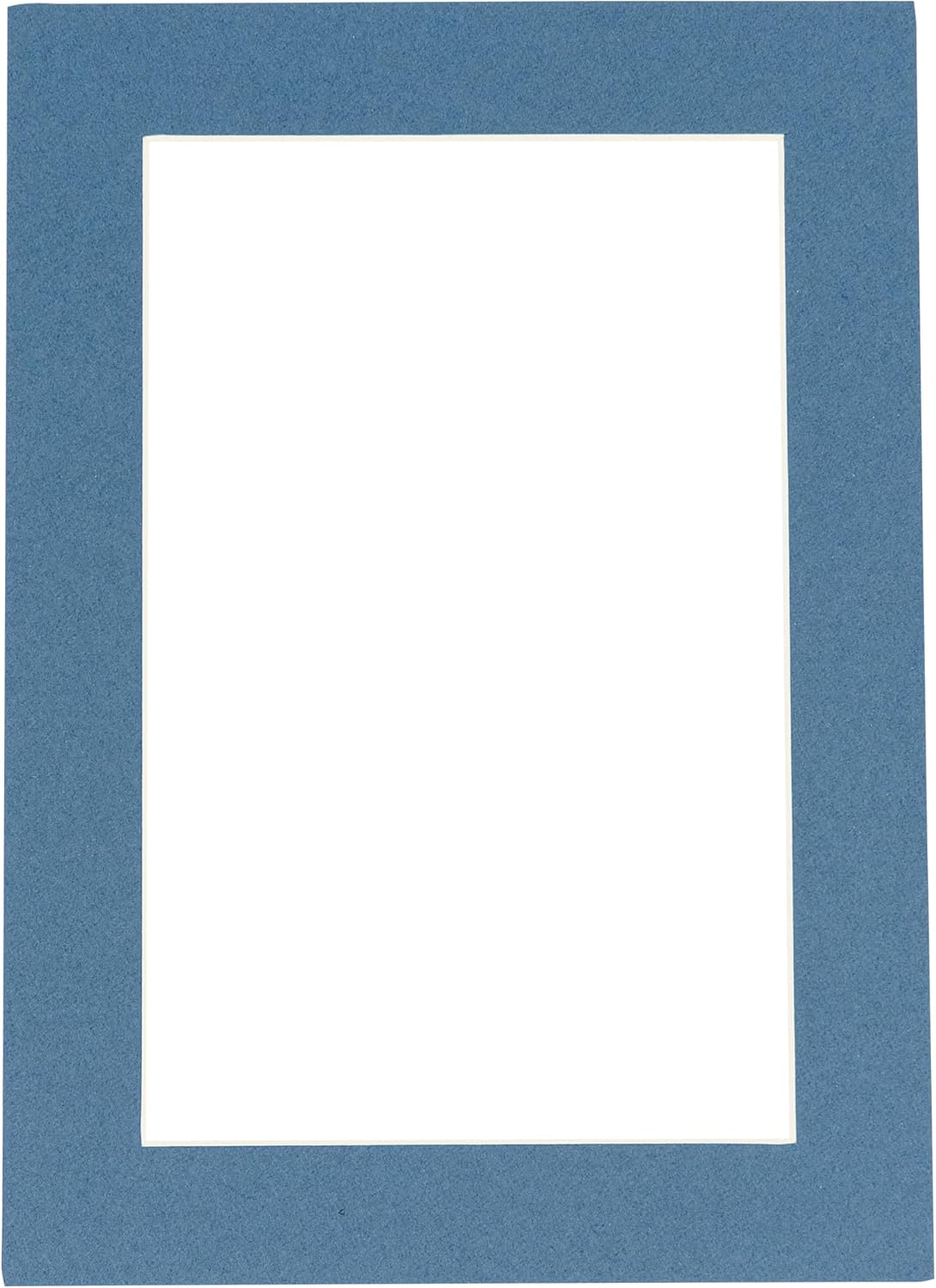 Pack of Ten 8x10 Mats Bevel Cut for 5x8 Photos - Acid Free Steel Blue Precut Matboards for Pictures, Photos, Framing - 4-ply Thickness