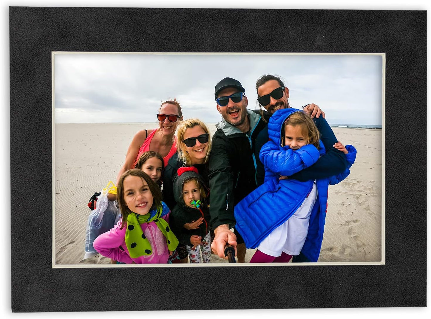 Pack of 25 Acid Free 11x14 Mats Bevel Cut for 8.5x11 Photos - Dark Grey Suede Precut Matboards With Backing Boards and Clear Photo Mat Bags For Pictures, Photos, Framing - 4-ply Thickness