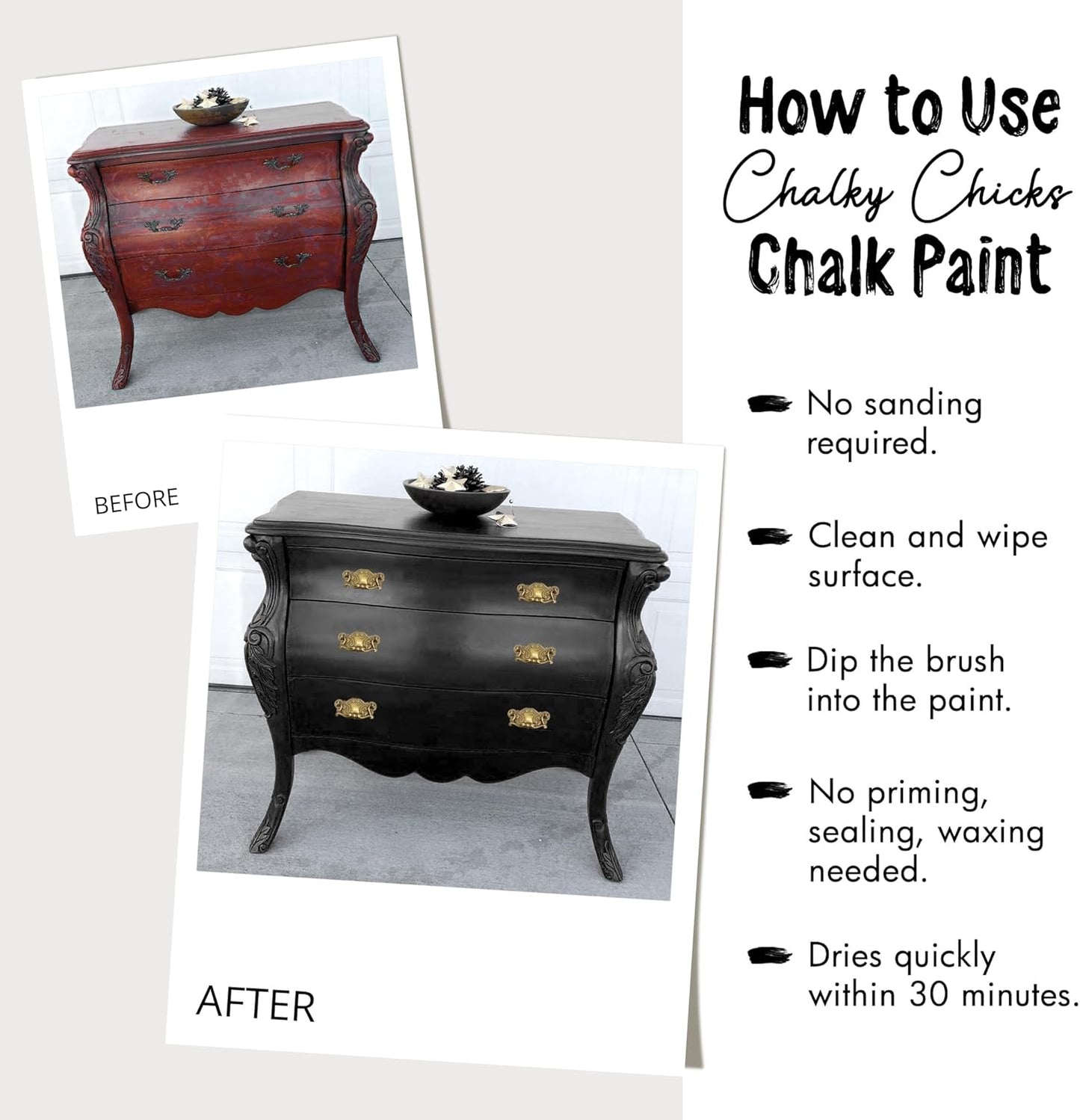 Chalky Chicks All-in-One Chalk Paint for Furniture or Cabinet - 16 Fl Oz - Matte Finish Pumpkin Pie Orange for Metal, Wood Furniture Paint - No Sanding All-in-One for Home Decor & Crafts, USA Made