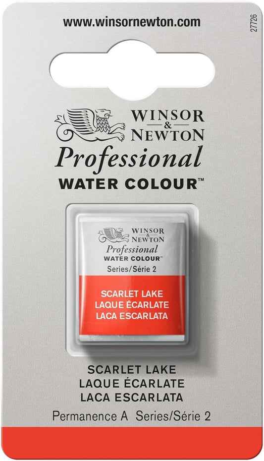 Winsor & Newton Professional Water Colour Paint, Half Pan, Scarlet Lake