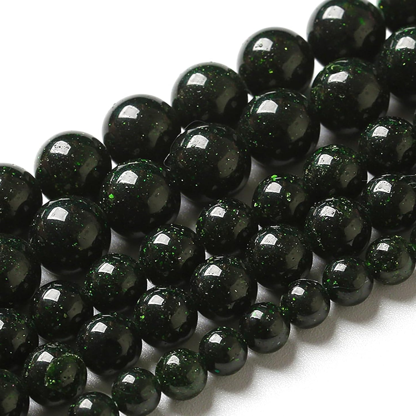 6MM 120pcs Natural Green Sandstone Energy Healing Beads Round Loose Beads for Jewelry Making Bracelet 2 Strands 32"