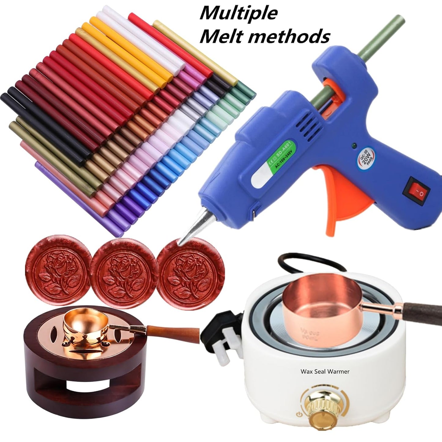 Dark Blue Wax Seal Sticks, ONWINPOR 20pcs Glue Gun Wax Sealing Sticks for Waxseal Stamp, Mini Sealingwaxsticks Suit for 0.28''Glue Gun (Dark Blue)