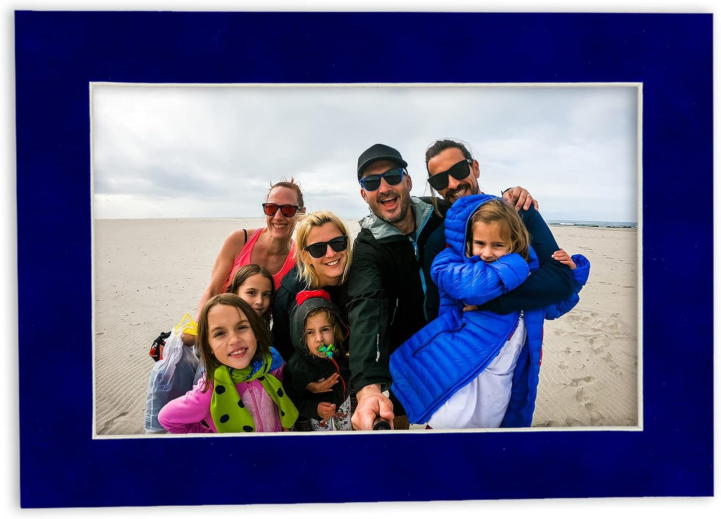 8x10 Mat Bevel Cut for 5x8 Photos - Acid Free Royal Blue Suede Precut Matboard - For Pictures, Photos, Framing - 4-ply Thickness