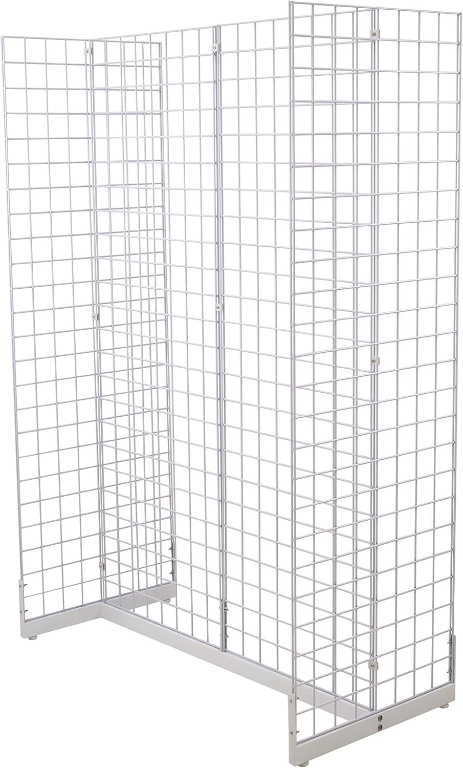 Gridwall Joining Clip Connectors for Grid Panels, Powder-Coated or Chrome Plated Steel (Quantity 20) (20, White)