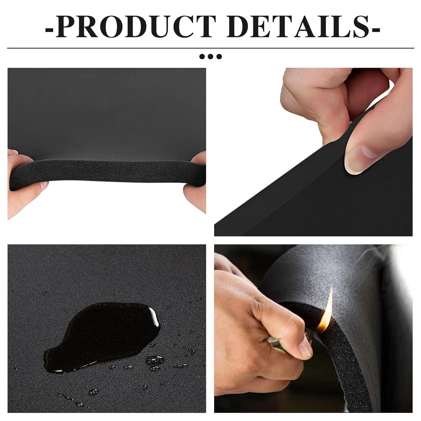Adhesive Foam Roll Neoprene Sponge Foam Sheet Roll Closed Cell Insulation Closed Cell Foam Sheet Soundproof Foam Padding (Black, 12x59x1/2 Inches)