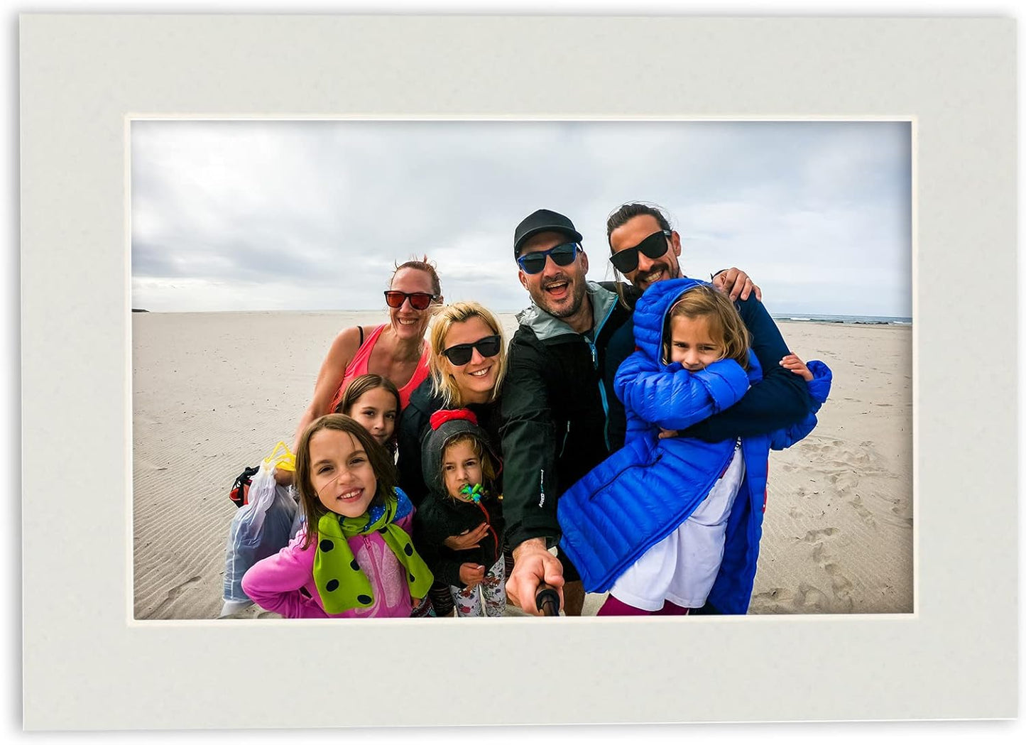8x10 Mat Bevel Cut for 5.5x8.5 Photos - Acid Free Grey Precut Matboard With Backing Board and Crystal Clear, Self Seal Photo Mat Bag - For Pictures, Photos, Framing - 4-ply Thickness