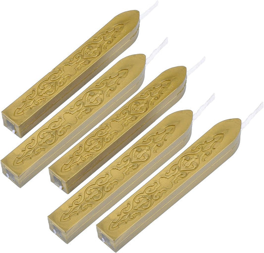 Yoption 5 Pcs Totem Fire Manuscript Sealing Seal Sticks with Wicks Multi-Color Cord Wick Sealing Wax for Postage Letter Retro Vintage Wax Seal Stamp (Lapis Lazuli)