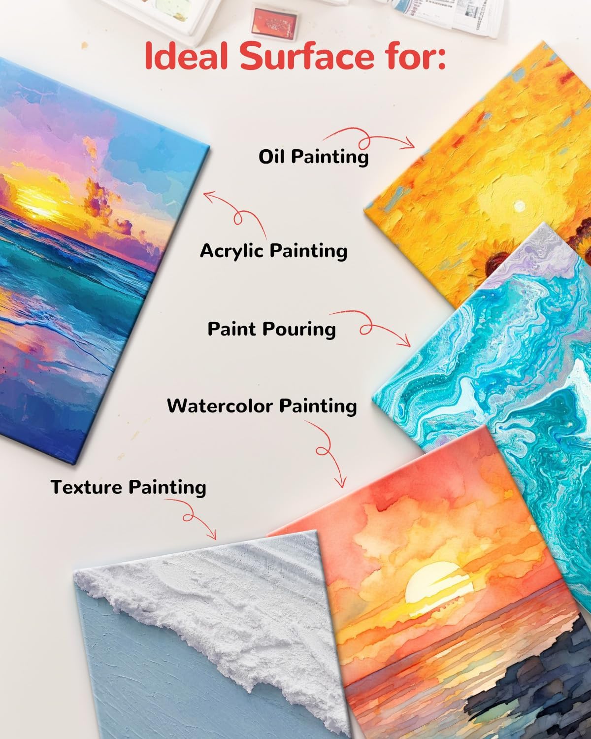 Canvas Boards for Painting 24 Pack, 11x14 Inch Canvas Panels, 100% Cotton White Blank Art Supplies for Acrylics Oil Watercolor Tempera Paints