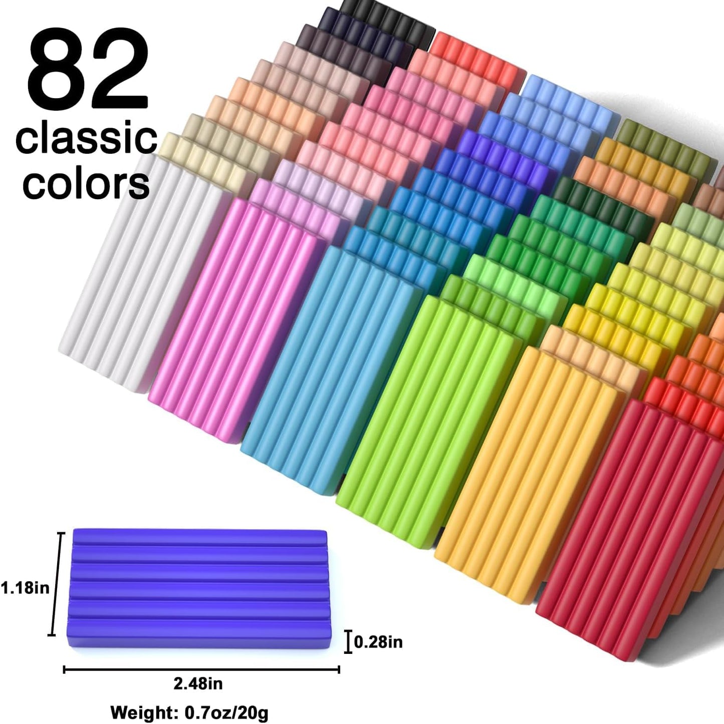 Shuttle Art 82 Colors Polymer Clay Kit with 19 Clay Tools, 16 Kinds of Accessories, Non-Toxic, Non-Sticky, Ideal DIY Art Craft Gift for Kids Adults