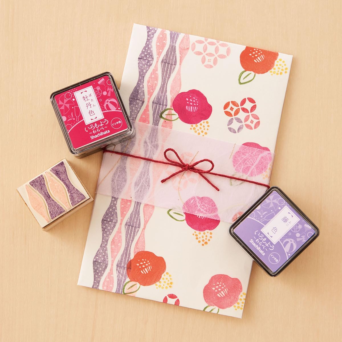 IROMOYO WARABE Stamp PAD, Small Traditional Japanese Ink Colour, Oil-Based Ink pad - Pale Violet