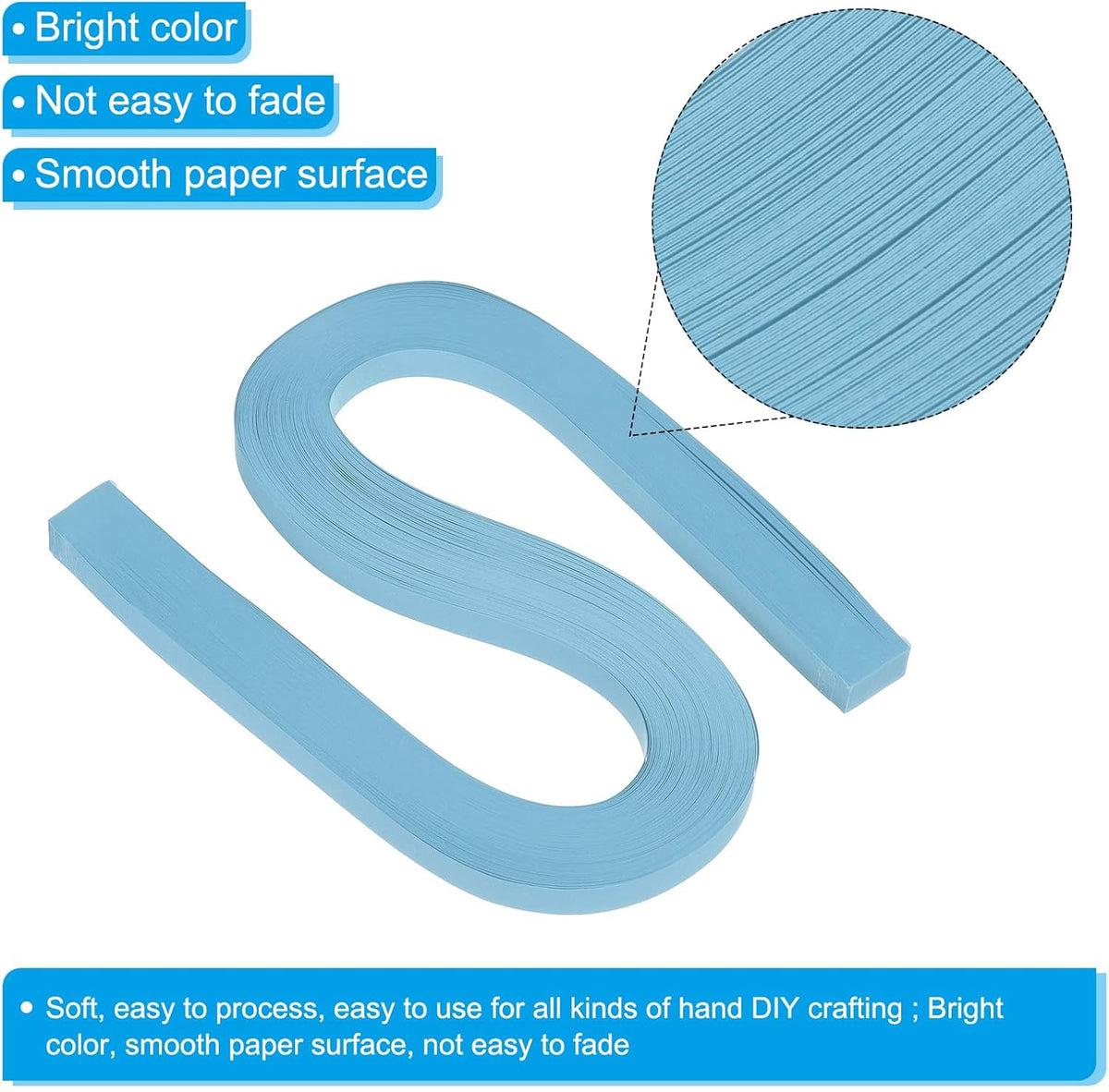 PATIKIL 120pcs Quilling Paper Strips Paper Flowers Quilling Kits 3/8"(10mm) Origami Paper for Adults Beginner Art Craft, 21"(54cm) Pastel Blue