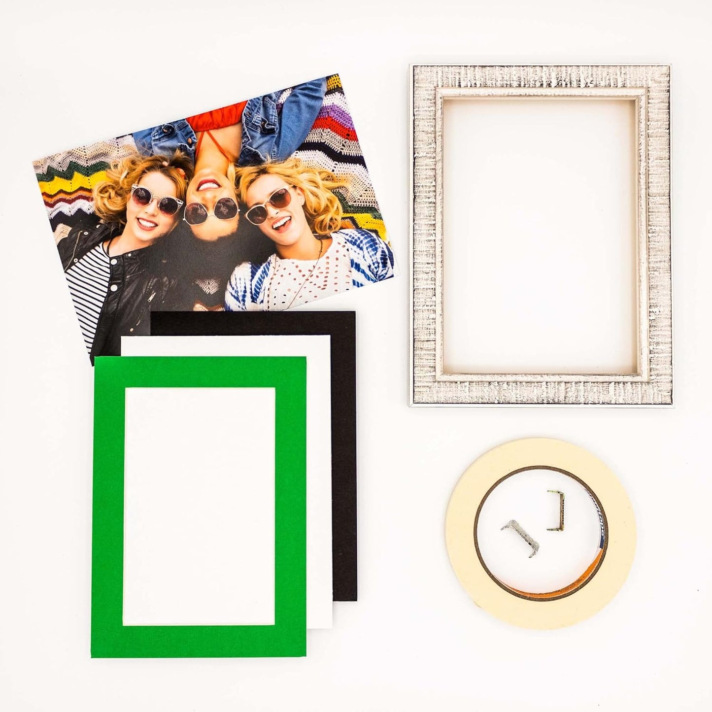 5x7 Mat for 8.5x11 Frame - Precut Mat Board Acid-Free Bright Green 5x7 Photo Matte For a 8.5x11 Picture Frame, Premium Matboard for Family Photos, Show Kits, Art, Picture Framing, Pack of 25 Mats