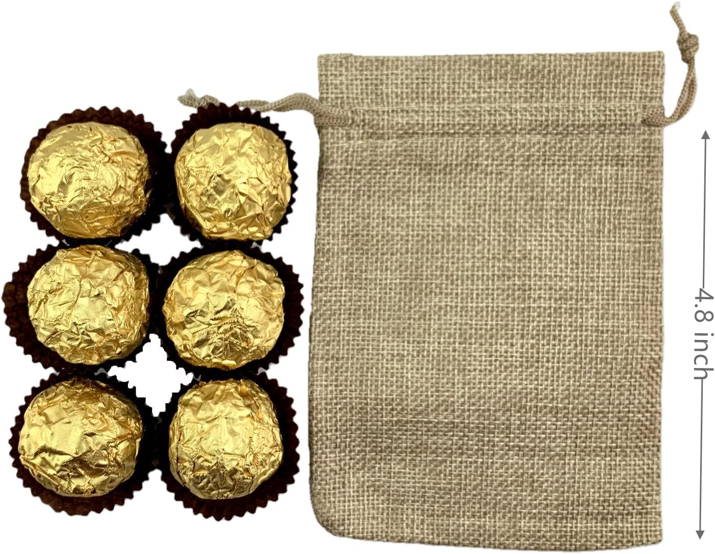 Palmhomee Pack of 25 Burlap Gift Bags with Drawstring Linen Jewelry Pouches Wedding Hessian Jute Bags for Birthday and Treat Pouches Party Wedding Favors Gift (4x5.6 Inch, Ocean Blue)