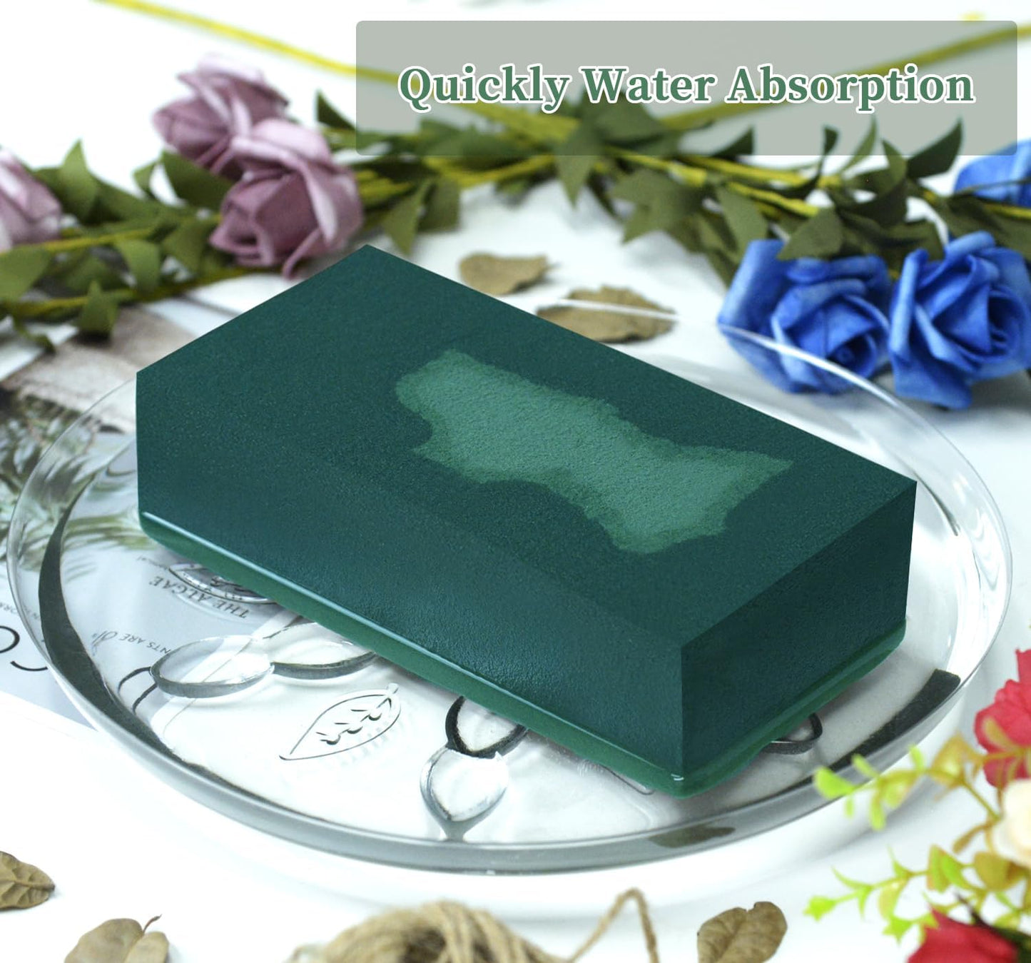 SupKing Floral Foams Blocks 4Pcs (7" L x 3.5" W x 2.1''H) Green Wet Dry Flower Foam Bricks Large Florist Plant Foam for Artificial and Fresh Flower Arrangement