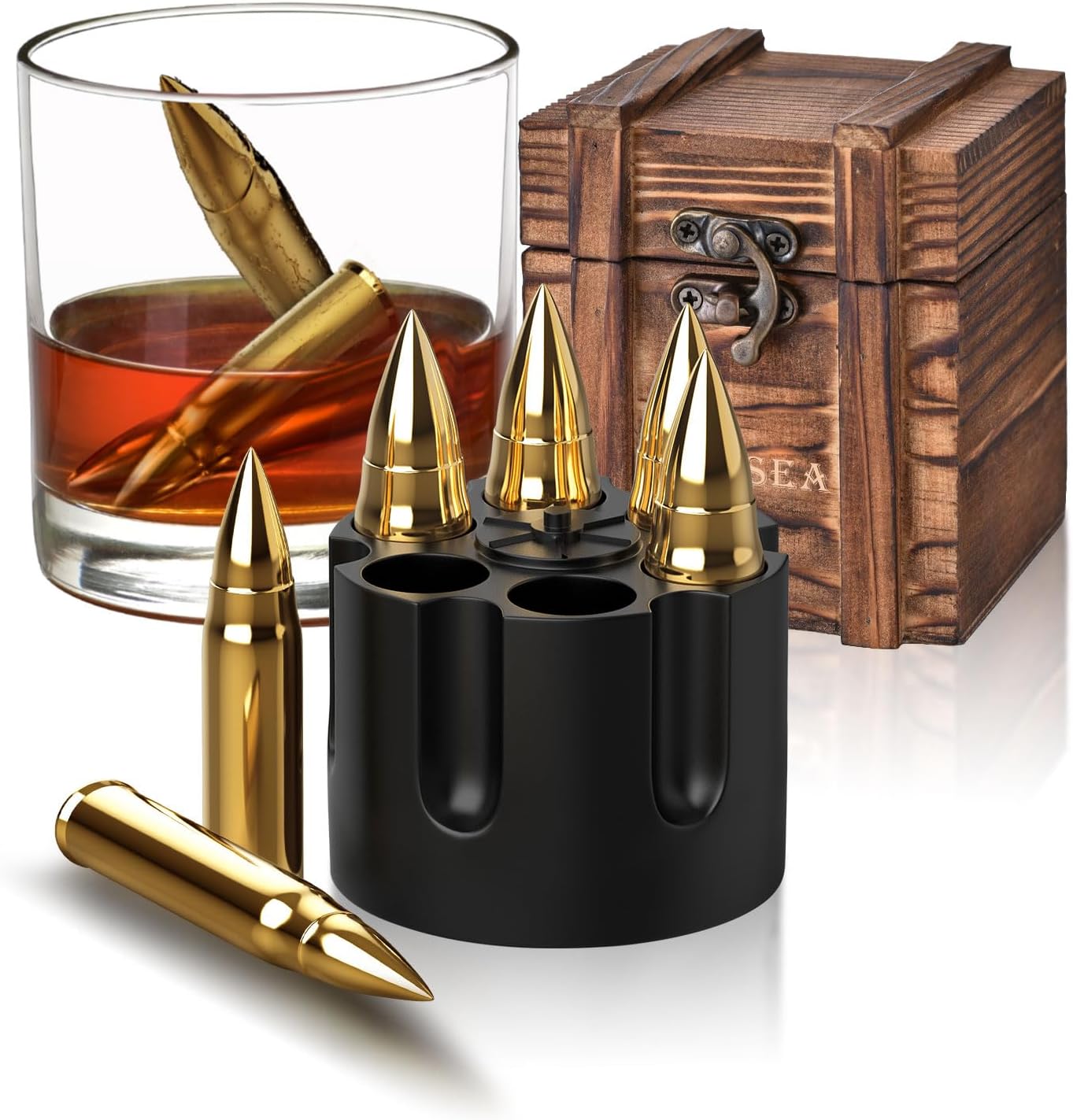 Gifts for Men Dad Husband, Whiskey Stones, Unique Christmas Anniversary Birthday Stocking Stuffers Gift Ideas for Him Boyfriend, Man Cave Stuff Cool Gadgets Retirement Bourbon Presents for Uncle