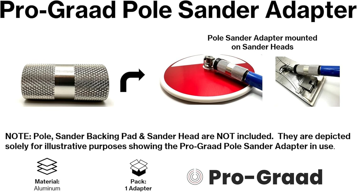 Sanding Pole Adapter, Connect Wood Handles, Telescopic, Multi Purpose Paint Extension to Drywall Standard Sander Head