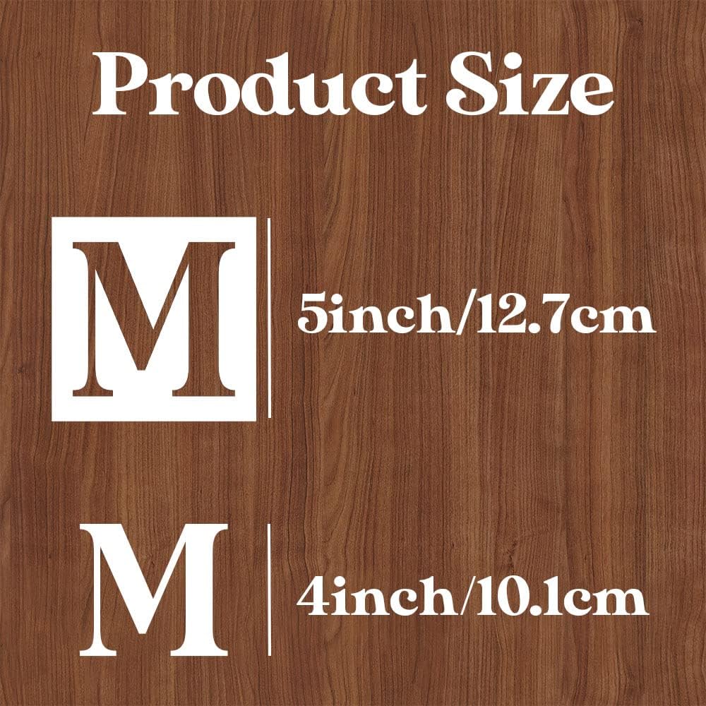 5 inch Letter Stencils for Painting On Wood,36pcs Stencils Letter Alphabet Number Stencil Templates for Wood Wall Signs Door Porch Fabric