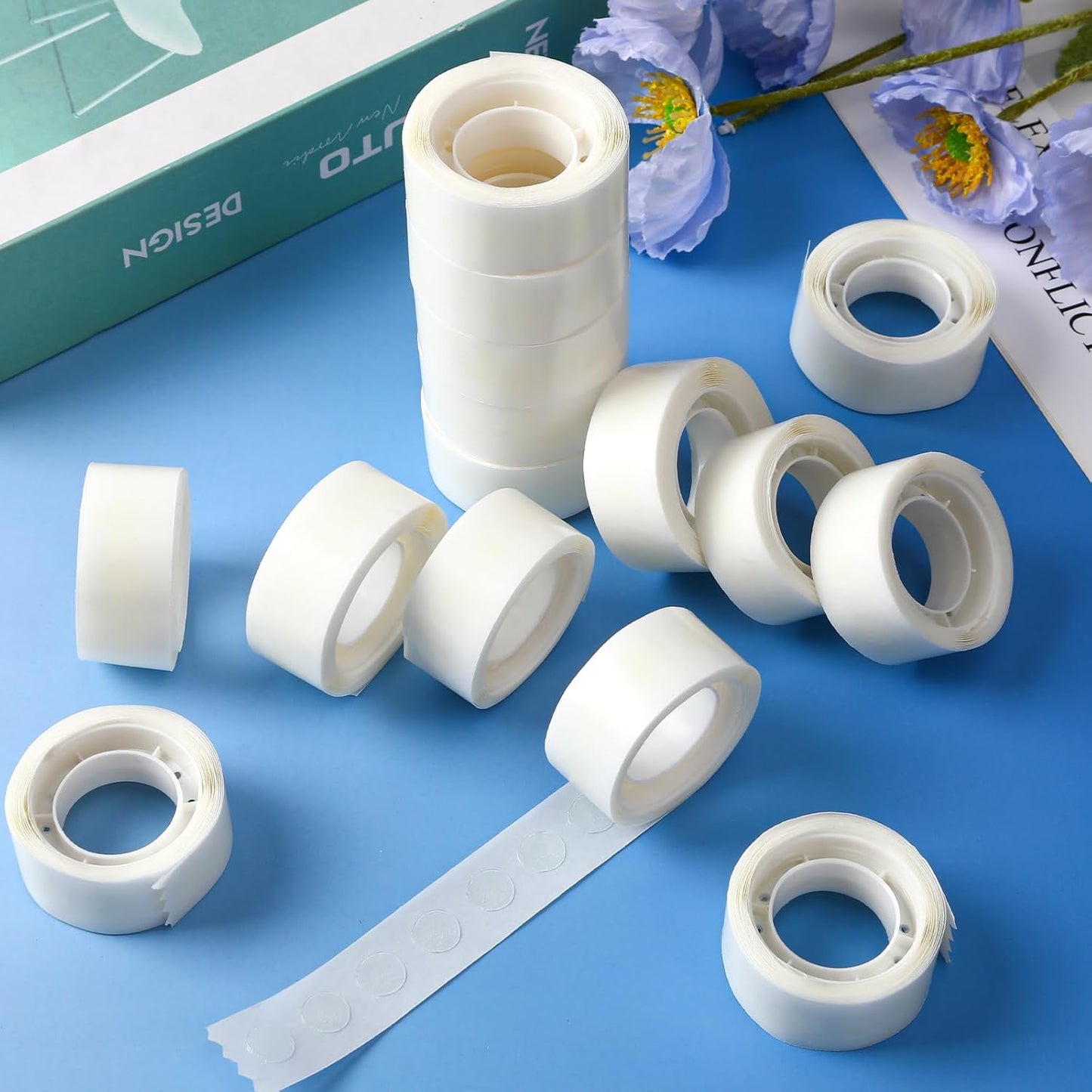 UPINS Glue Points Dots, 300Pcs Balloon Glue Adhesive Dots Double Sided Removable Glue Tape Dots for Balloons Crafts Decoration, 15 mm
