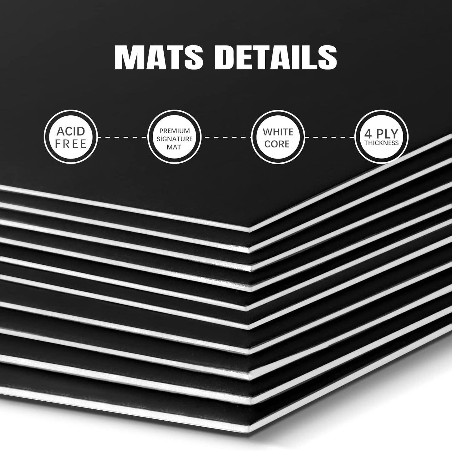 AUEAR, 15 Pack 12x16 Uncut Matte Boards Black Photo Mat Board Great for Picture Framing, Print, Artwork