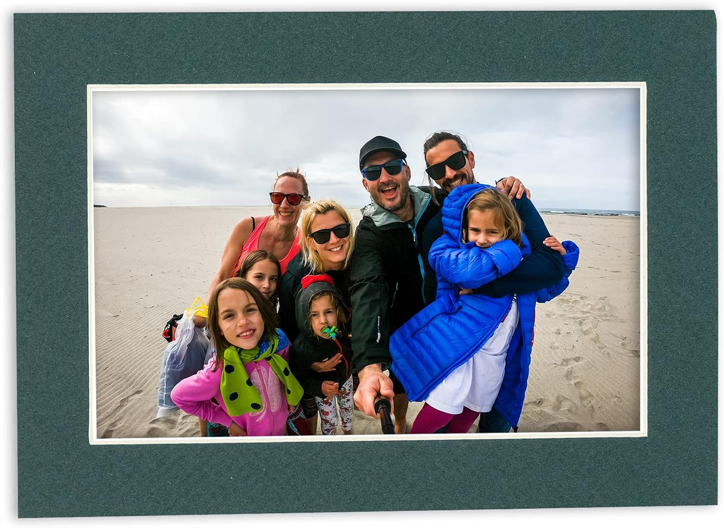 Pack of TEN 8x10 Mats Bevel Cut for 6x8 Photos - Acid Free Forest Green Precut Matboards For Pictures, Photos, Framing - 4-ply Thickness