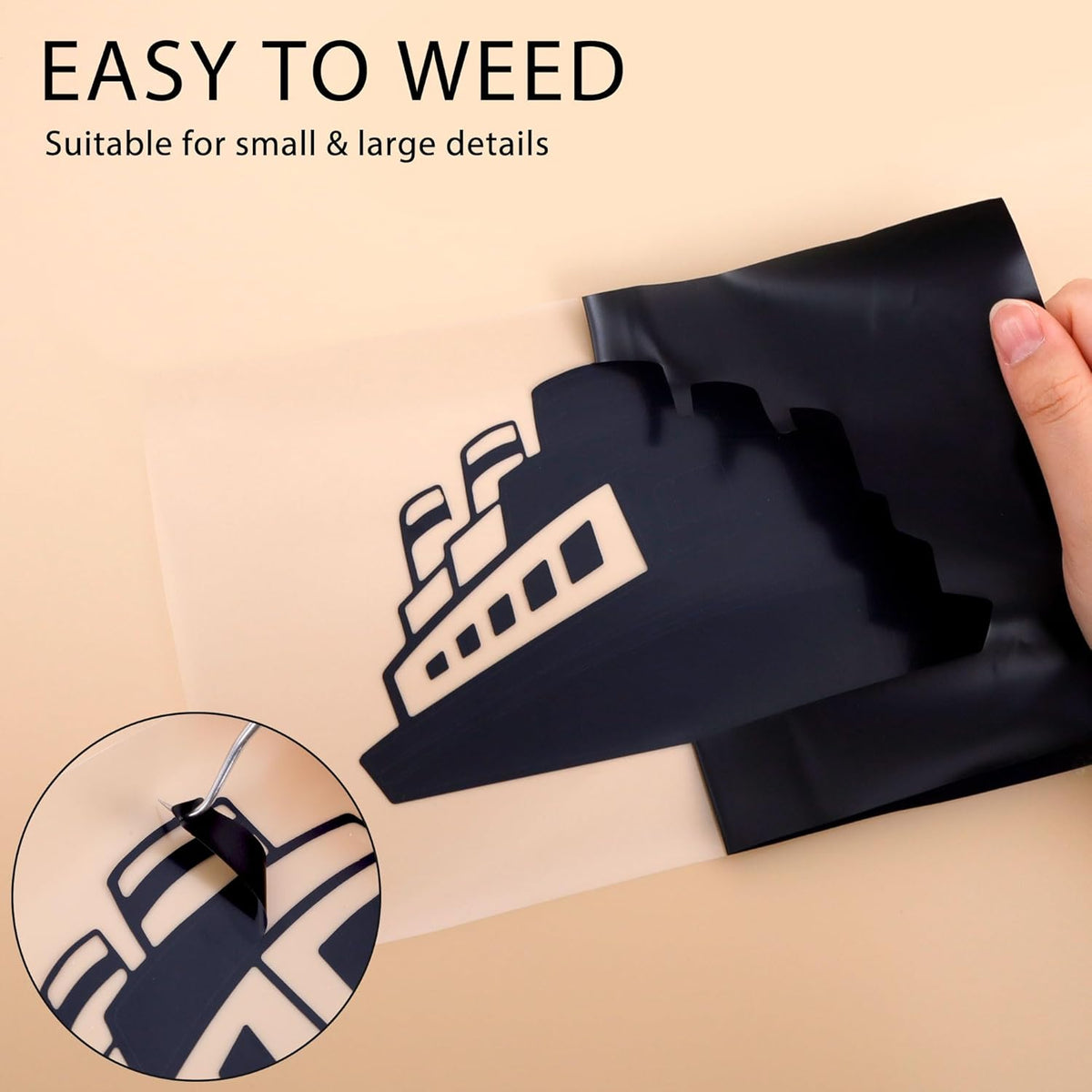 RENLITONG Black Iron on Vinyl 12Inch by 20ft Roll HTV Heat Transfer Vinyl for T-Shirt HTV Rolls for All Cutter Machine - Easy to Cut & Weed for Heat Transfer Design