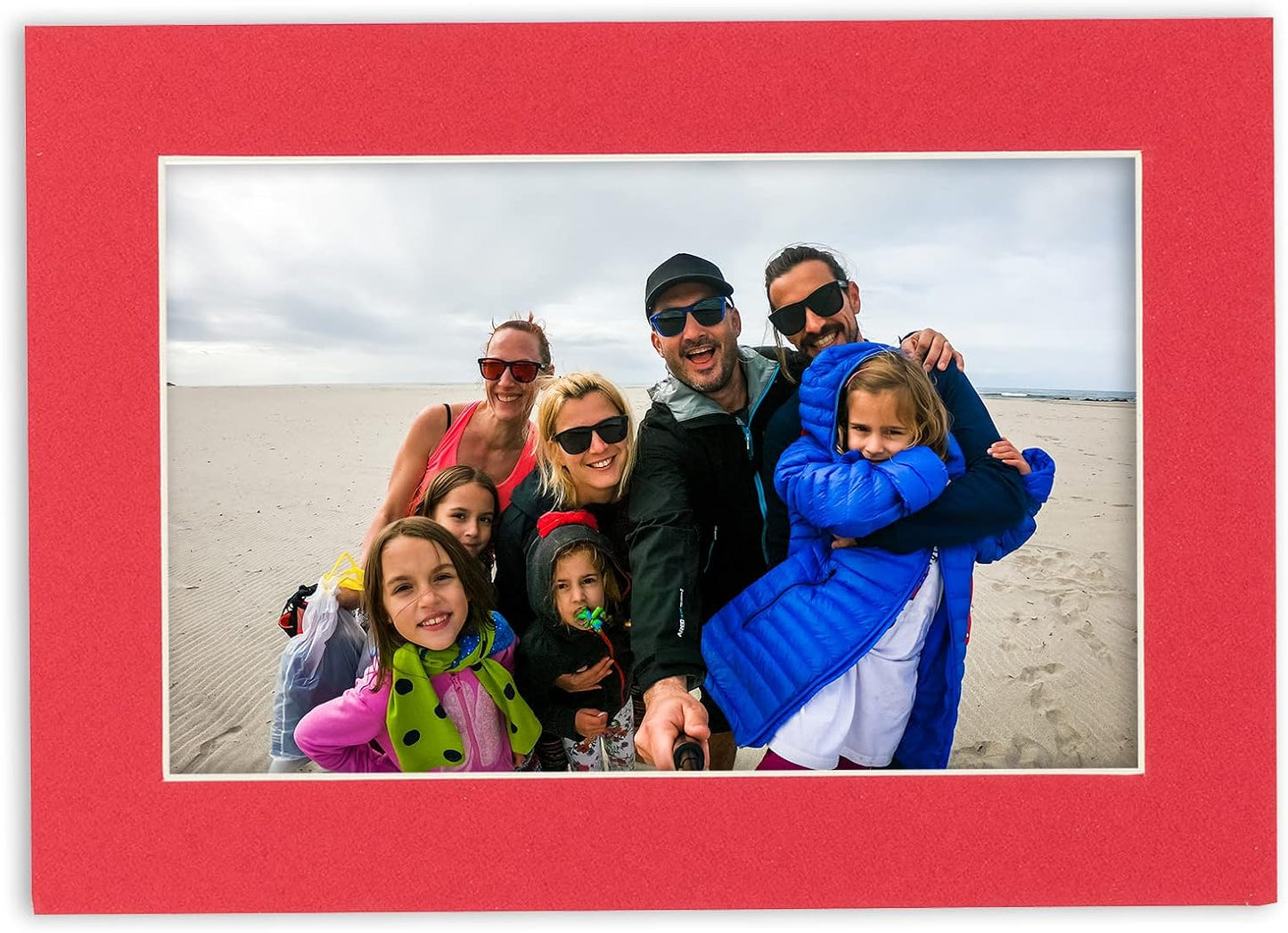 Poster Palooza 8x10 Mat Bevel Cut for 6x8 Photos - Acid Free Cardinal Red Precut Matboard - for Pictures, Photos, Framing - 4-ply Thickness