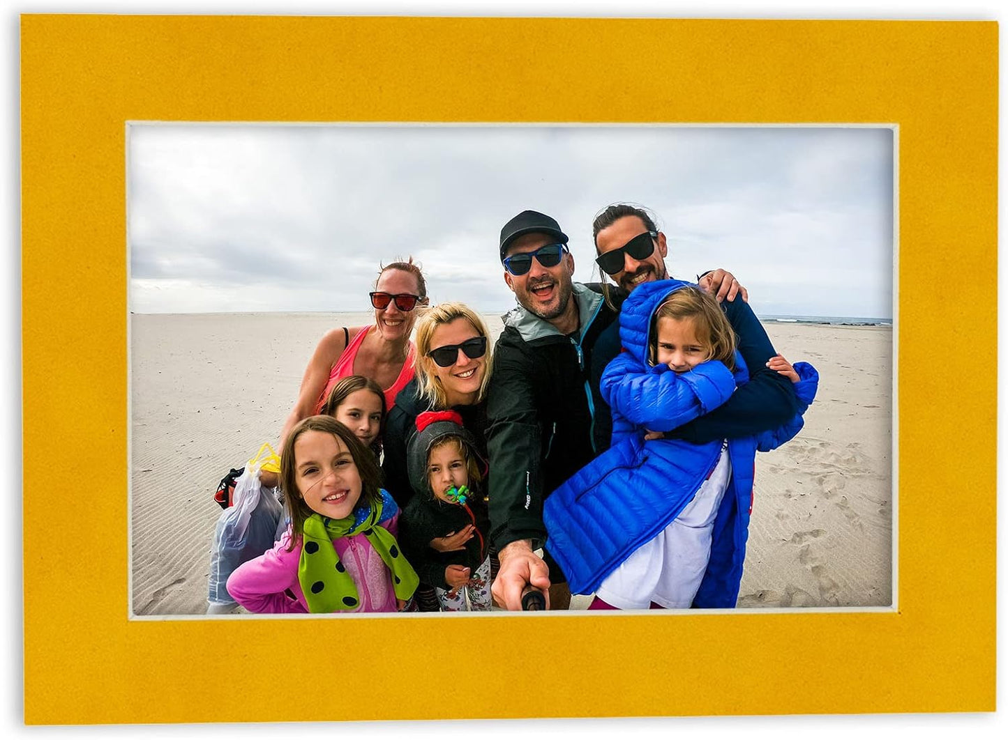 Pack of 25 Acid Free 8x10 Mats Bevel Cut for 6x8 Photos - Bright Yellow Precut Matboards With Backing Boards and Clear Photo Mat Bags For Pictures, Photos, Framing - 4-ply Thickness