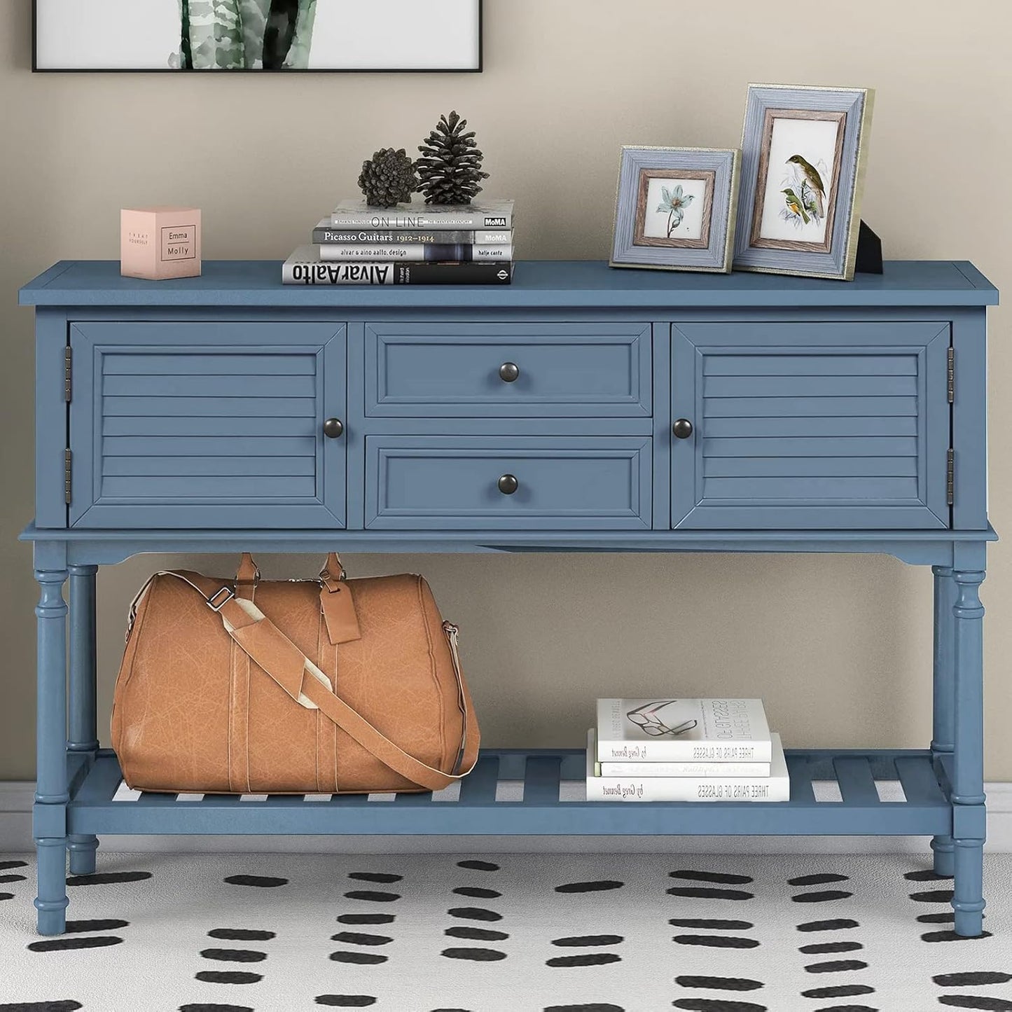 DWIL Matte Finish Furniture Paint - 32 Oz Wood Paint for Cabinets, Doors, Tables, and Dressers Refinishing - Water-Based, Non-Toxic & Odorless, Easy to Apply(Blue Grey)-With Tools