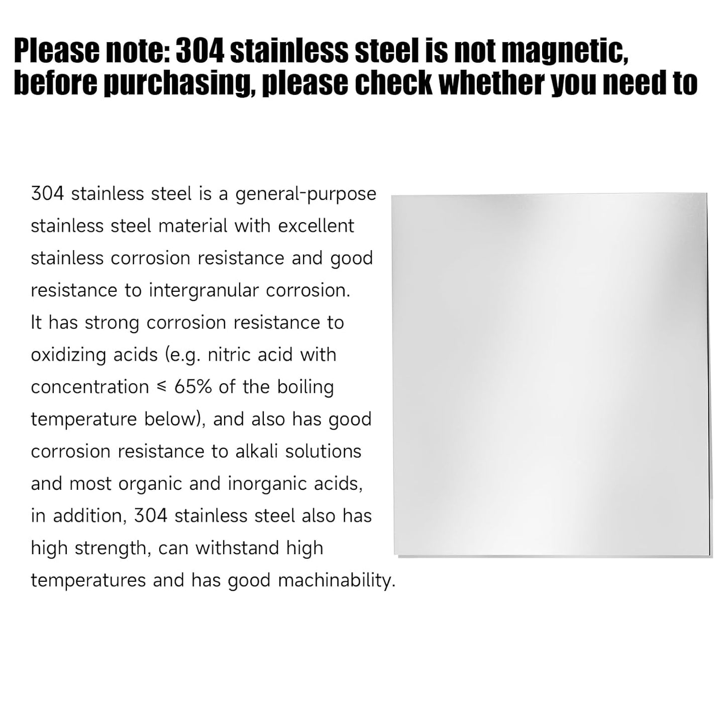 304 Stainless Steel Sheet - 2PCS 12" X 8" X 1/32" Thin Stainless Steel Plate 1/32 Inch Thickness with Protective Film Metal Sheets Shim Stock for Kitchen DIY Crafting (305 x 203 x 0.76 mm)