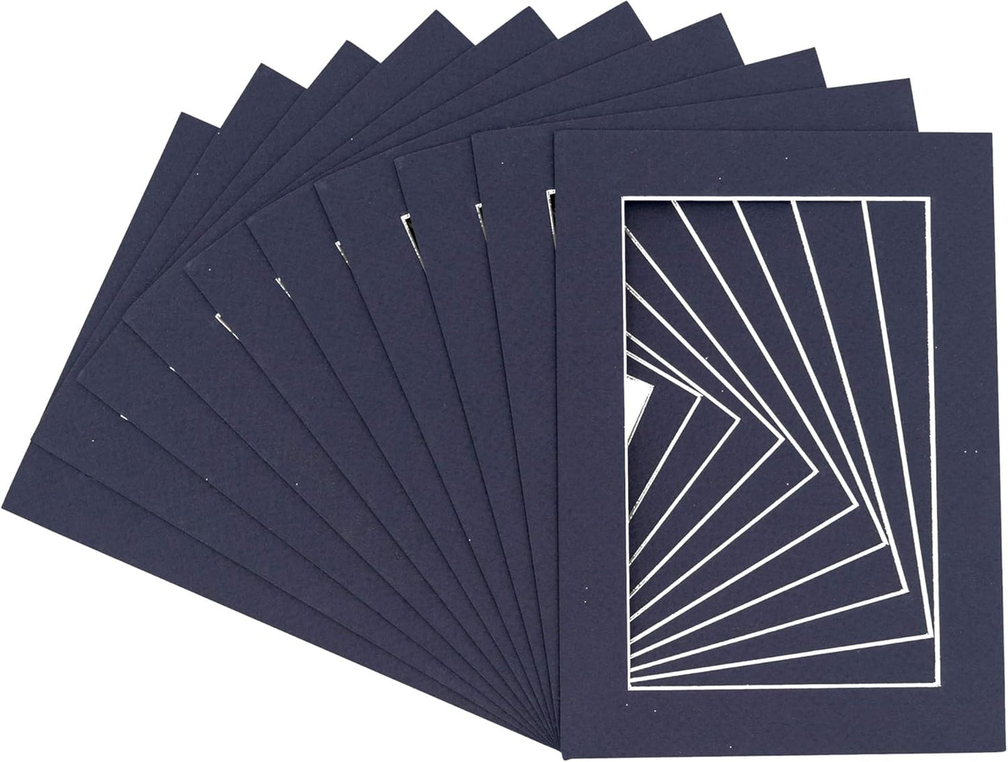 6x8 Mat for 8x10 Frame - Precut Mat Board Acid-Free Show Kit with Backing Board, and Clear Bags Navy 6x8 Photo Matte Made to Fit a 8x10 Picture Frame Matboard for Framing, Pack of 100 Mats