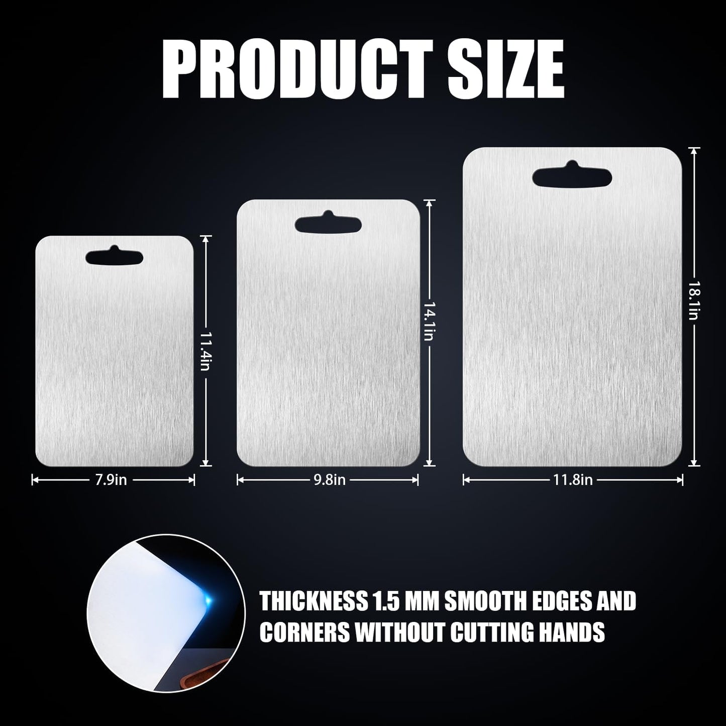 SHIRIA Cutting Board, Pure Titanium Cutting Boards For Kitchen, Double-Sided Titanium Cutting Board for Cutting Vegetables And Meat (12 * 8 in)