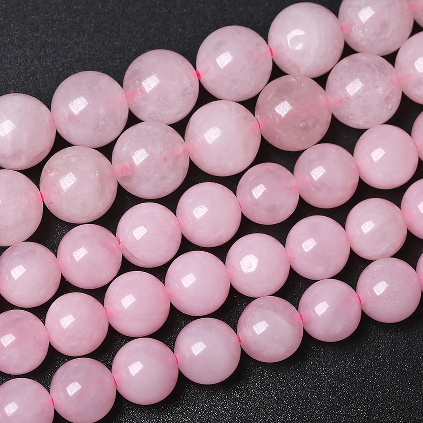 120pcs 6MM Natural Rose Quartz Stone Energy Healing Beads Round Loose Beads for Jewelry Making Bracelet Necklaces 2 Strands 32"